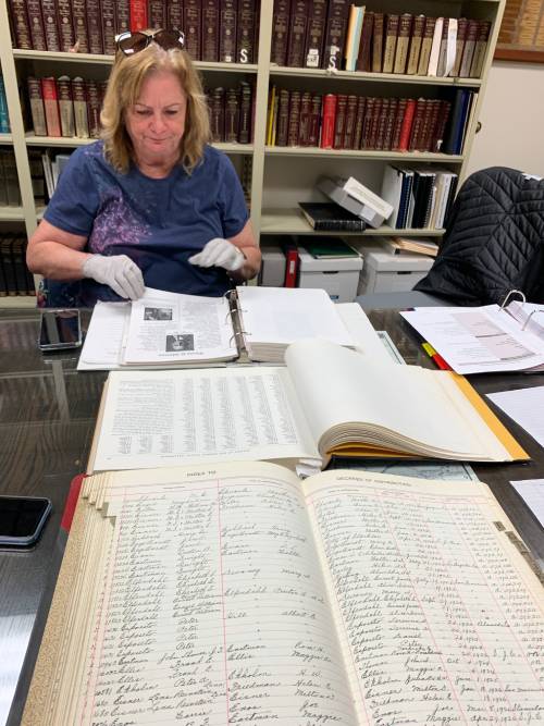 Helen Walpole in Library